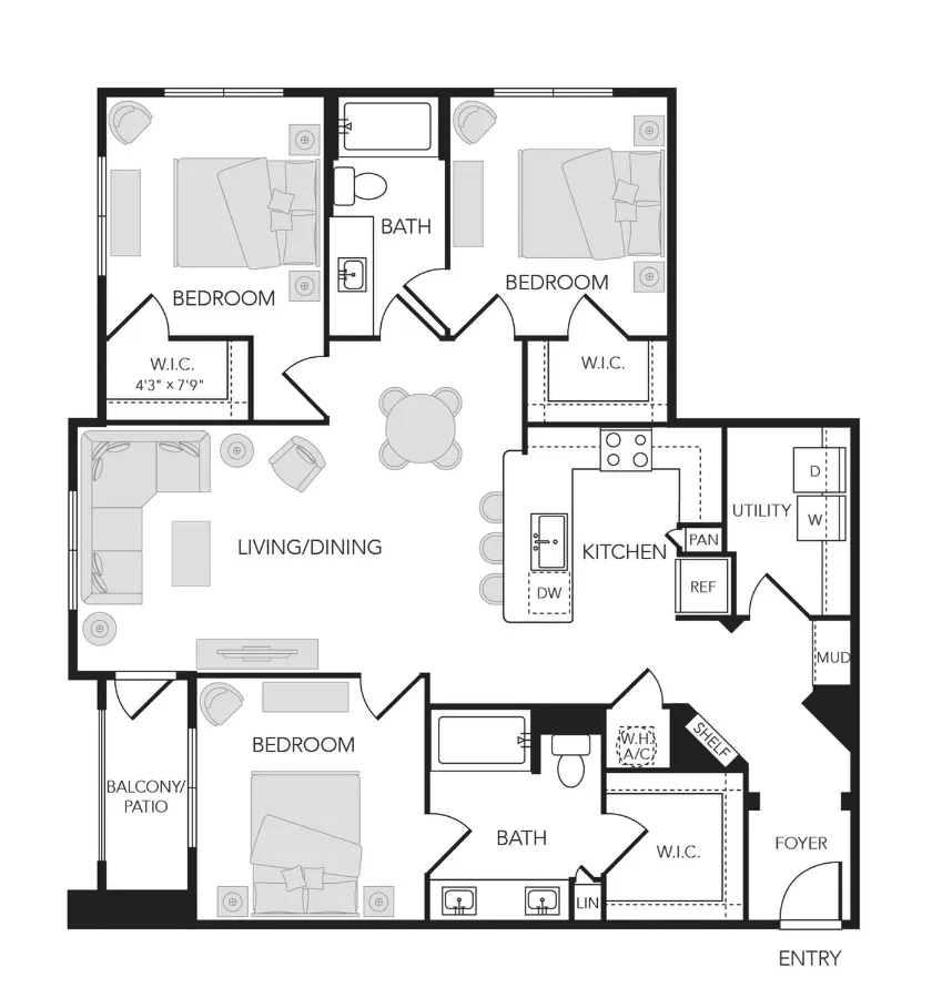 The Rosemary Houston Apartments FloorPlan 19