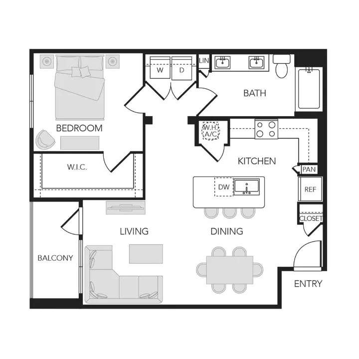 The Rosemary Houston Apartments FloorPlan 5