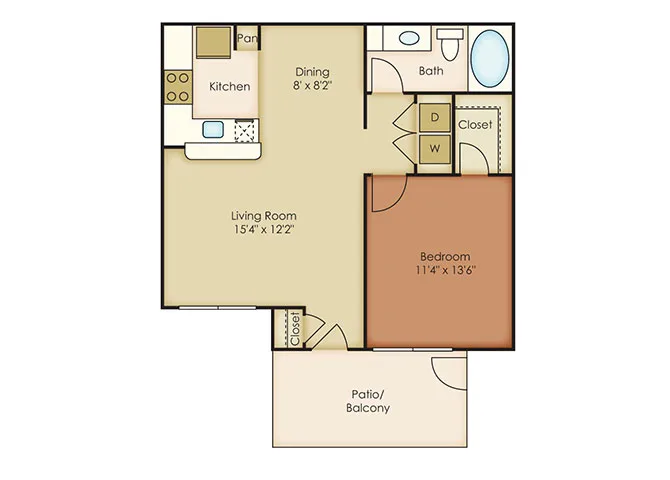 The Villages of Briar Forest Houston Rise Apartments FloorPlan 1