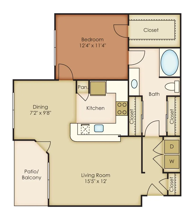 The Villages of Briar Forest Houston Rise Apartments FloorPlan 2