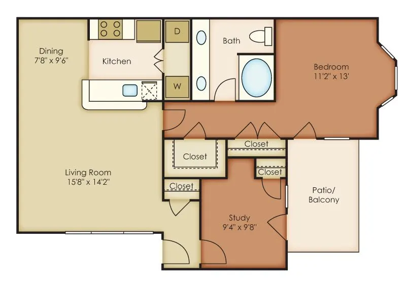 The Villages of Briar Forest Houston Rise Apartments FloorPlan 3