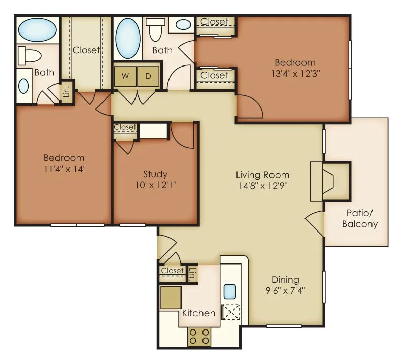 The Villages of Briar Forest Houston Rise Apartments FloorPlan 6