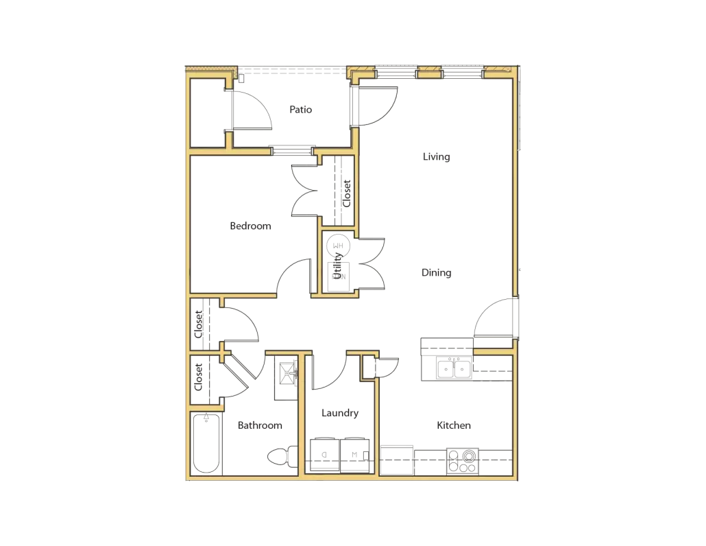 The Vireo Houston Apartments FloorPlan 1