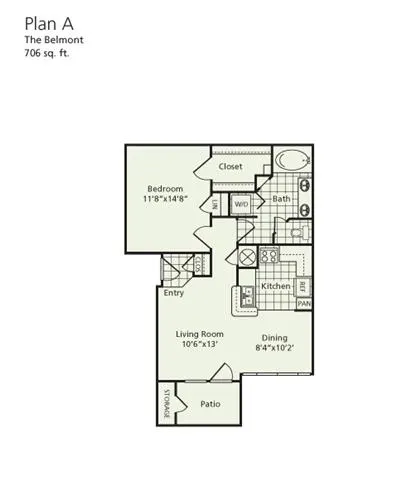 The belmont houston apartments floorplan 1