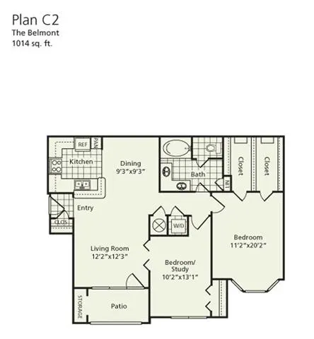 The belmont houston apartments floorplan 7