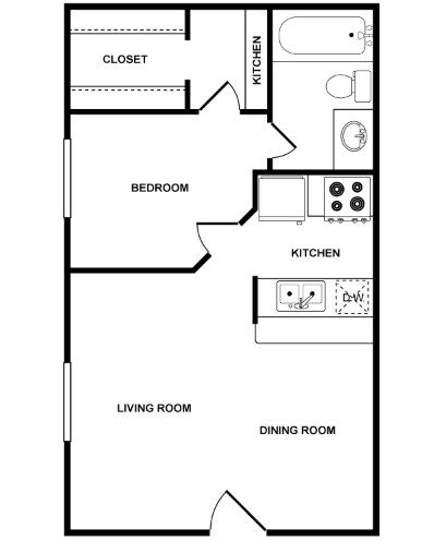 The cove houston apartment floorplan 1