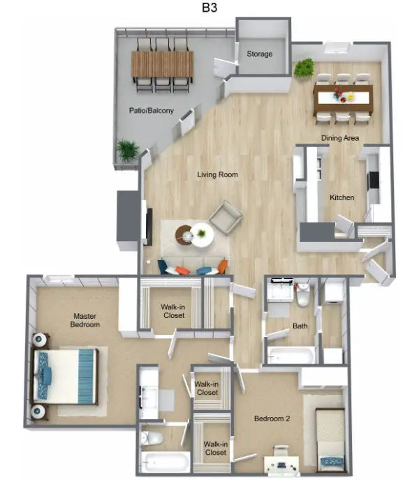 Towne Lake Apartments floor plan 6