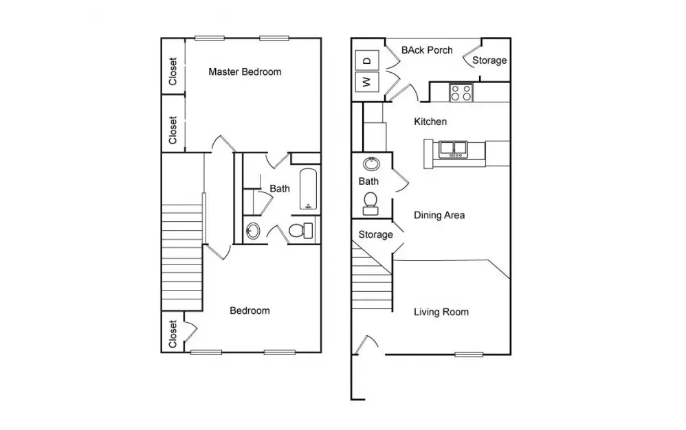 Townhomes of Bay Forest Houston Apartments FloorPlan 1