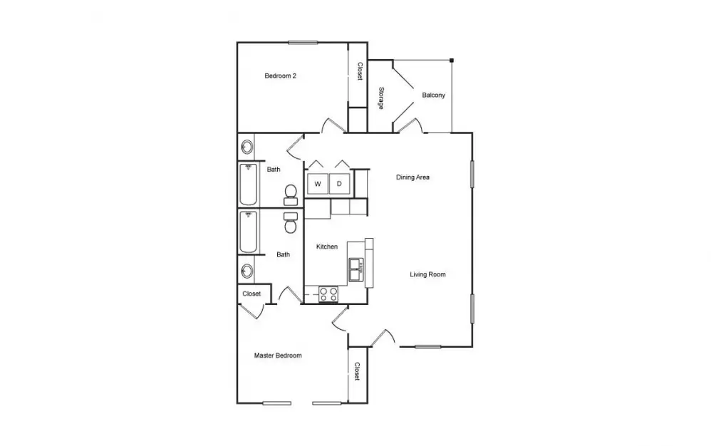 Townhomes of Bay Forest Houston Apartments FloorPlan 2