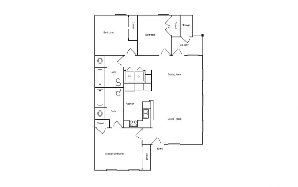 Townhomes of Bay Forest Houston Apartments FloorPlan 4