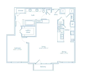 Venue Museum District Houston Apartments FloorPlan 6