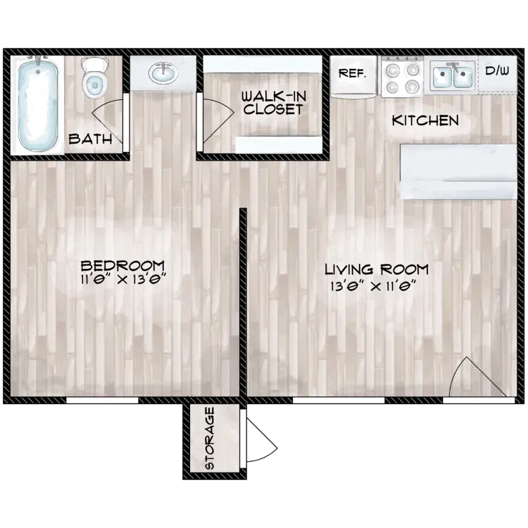 Waverly Apartments Floor Plan 1