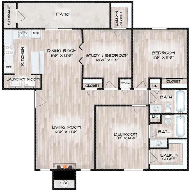 Waverly Apartments Floor Plan 6