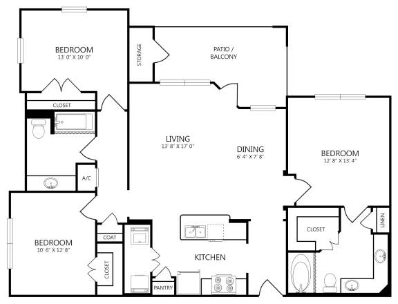 West Creek Apartments Floor Plan 6