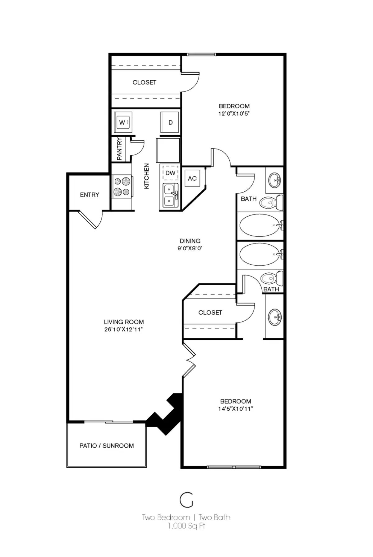 Wilshire Park houston apartment floorplan 7