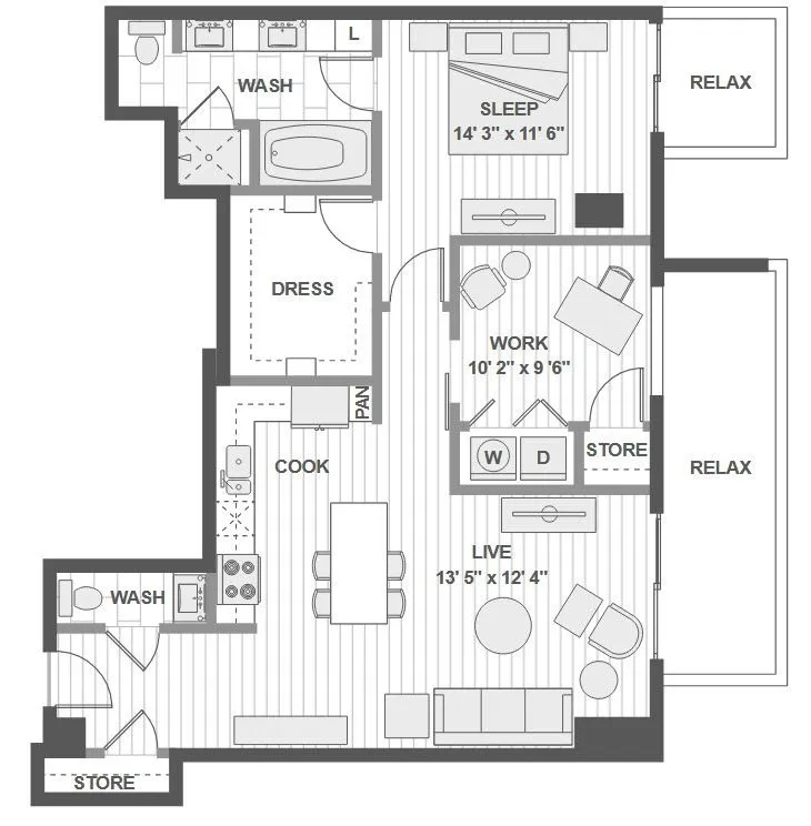 1400HiLine Rise apartments Dallas Floor plan 10