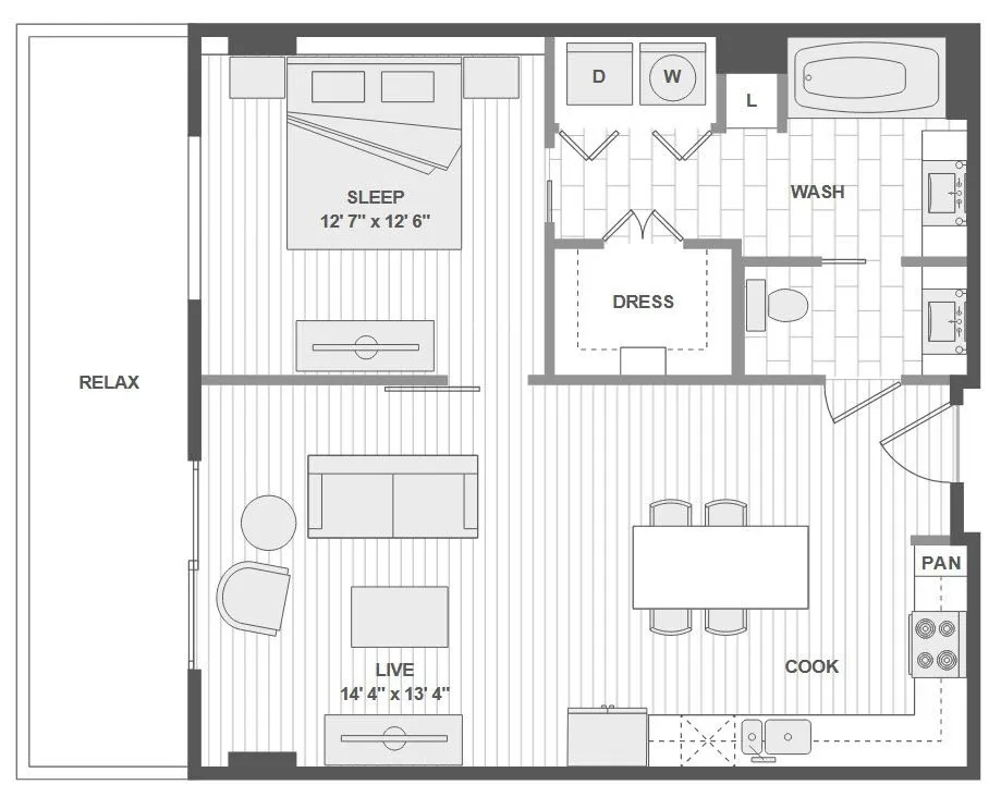 1400HiLine Rise apartments Dallas Floor plan 11