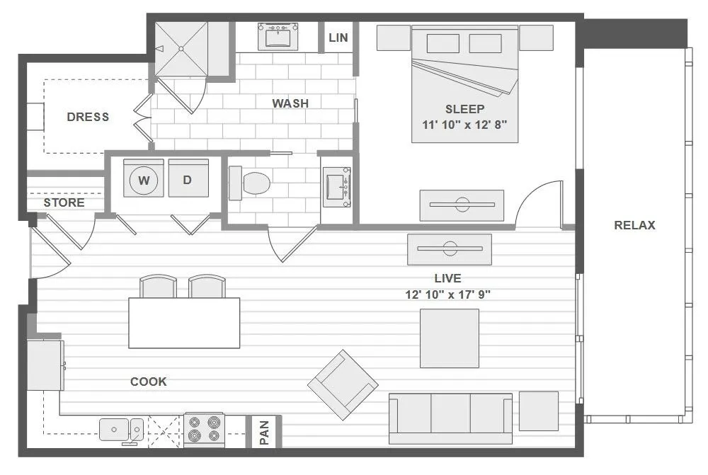 1400HiLine Rise apartments Dallas Floor plan 12