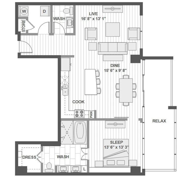 1400HiLine Rise apartments Dallas Floor plan 14