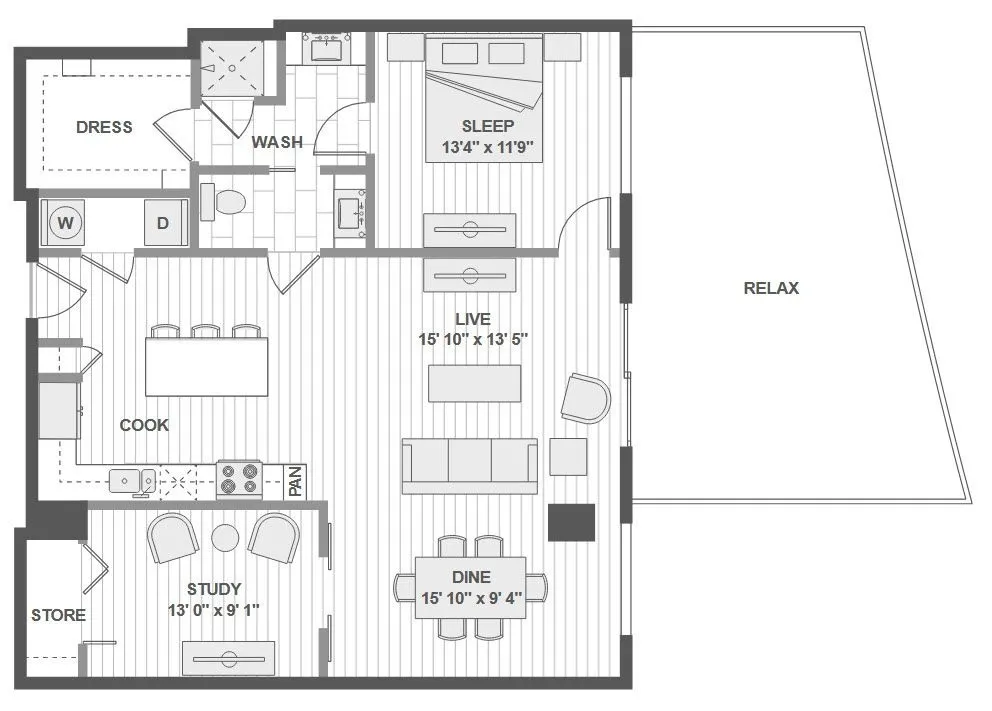 1400HiLine Rise apartments Dallas Floor plan 15