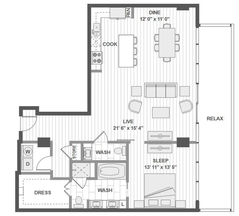 1400HiLine Rise apartments Dallas Floor plan 16