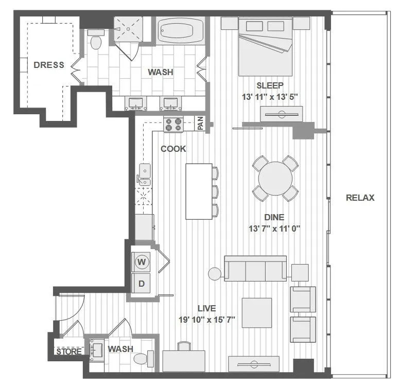 1400HiLine Rise apartments Dallas Floor plan 17