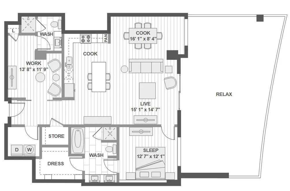 1400HiLine Rise apartments Dallas Floor plan 18