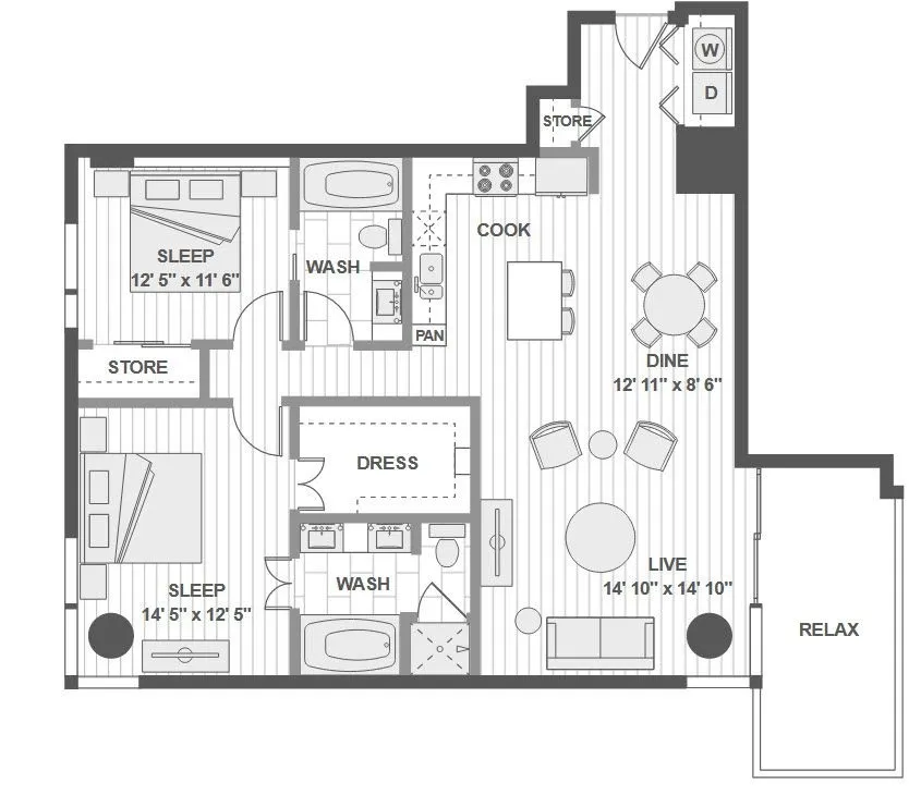 1400HiLine Rise apartments Dallas Floor plan 19