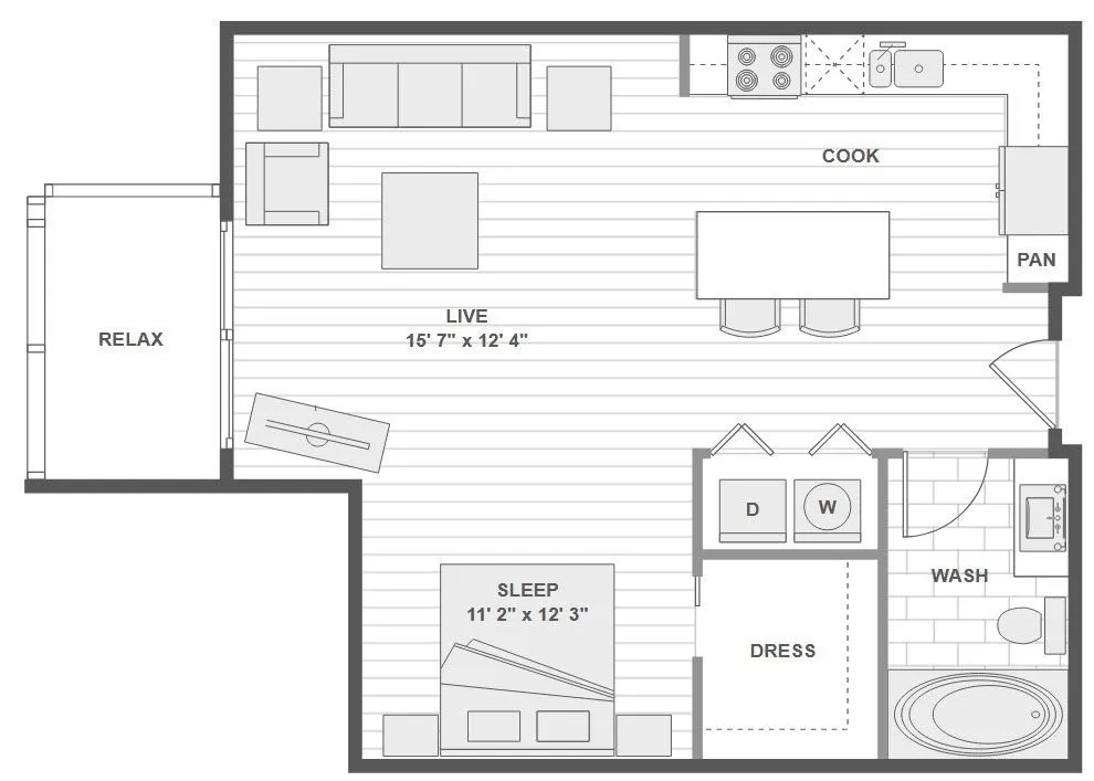 1400HiLine Rise apartments Dallas Floor plan 2