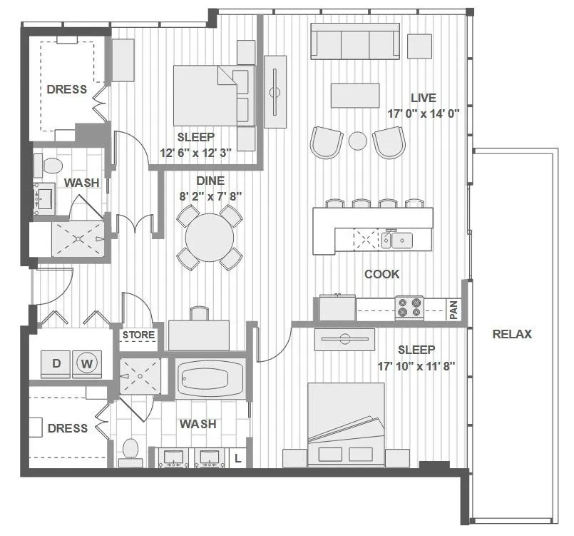 1400HiLine Rise apartments Dallas Floor plan 23