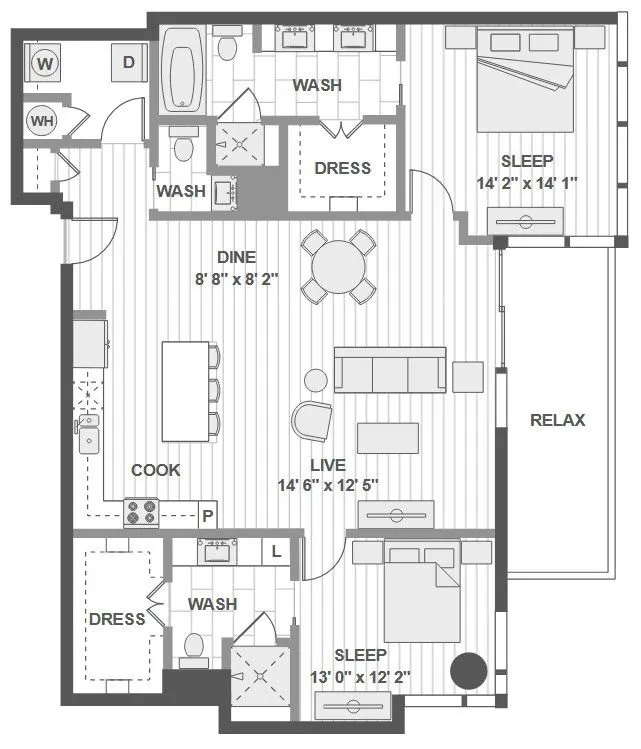 1400HiLine Rise apartments Dallas Floor plan 25