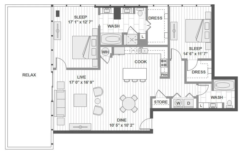 1400HiLine Rise apartments Dallas Floor plan 27