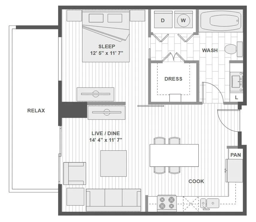 1400HiLine Rise apartments Dallas Floor plan 3