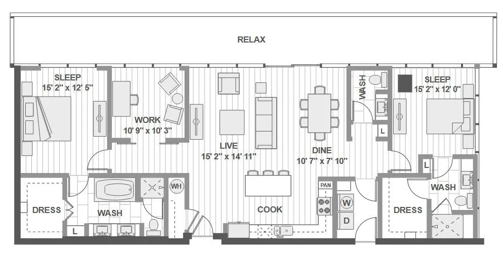 1400HiLine Rise apartments Dallas Floor plan 30