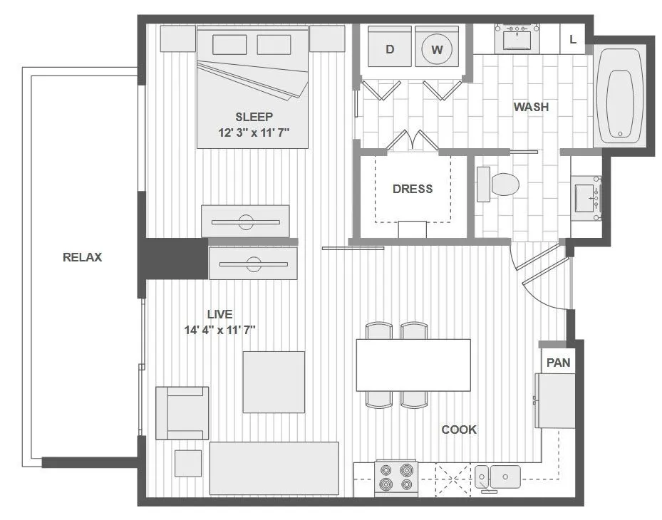 1400HiLine Rise apartments Dallas Floor plan 4