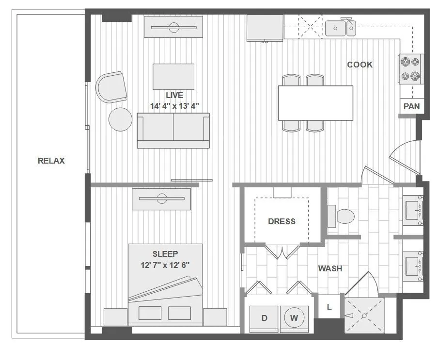 1400HiLine Rise apartments Dallas Floor plan 5