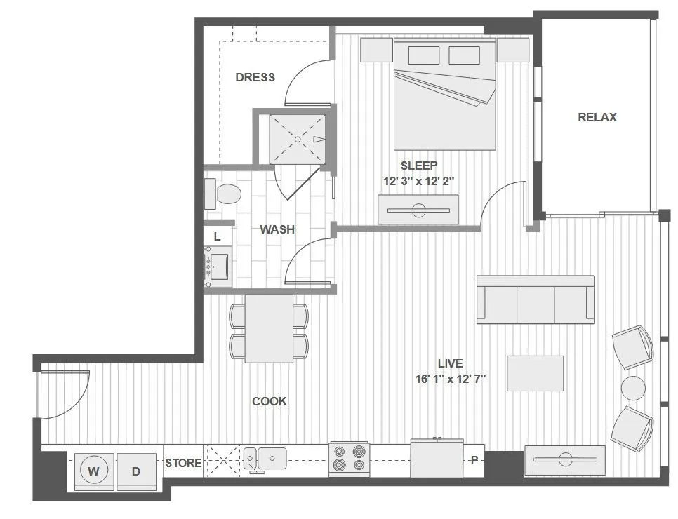 1400HiLine Rise apartments Dallas Floor plan 6