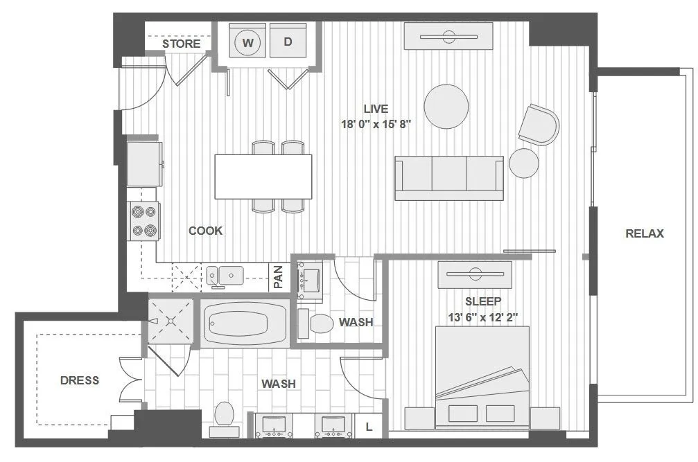 1400HiLine Rise apartments Dallas Floor plan 7