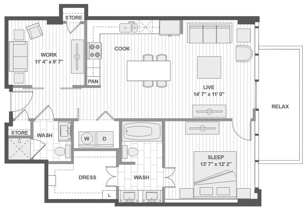 1400HiLine Rise apartments Dallas Floor plan 8