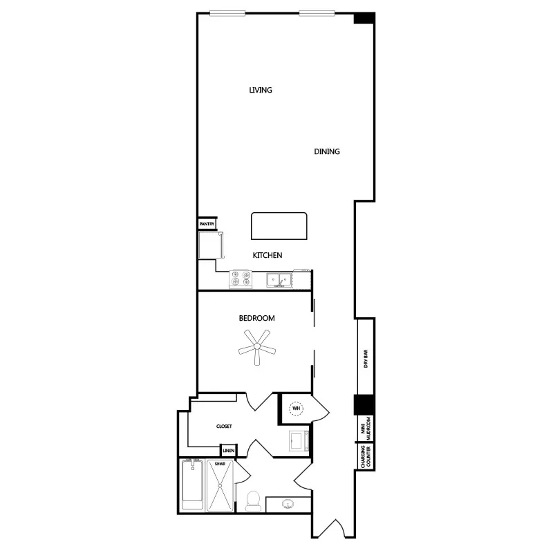 1900 Pacific Residences Rise apartments Dallas Floor plan 12