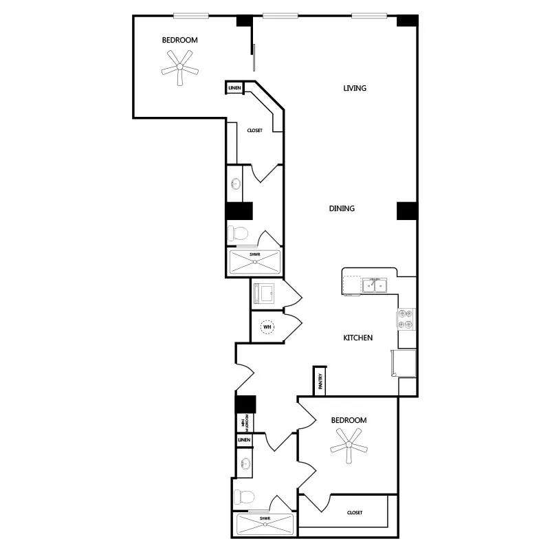 1900 Pacific Residences Rise apartments Dallas Floor plan 17