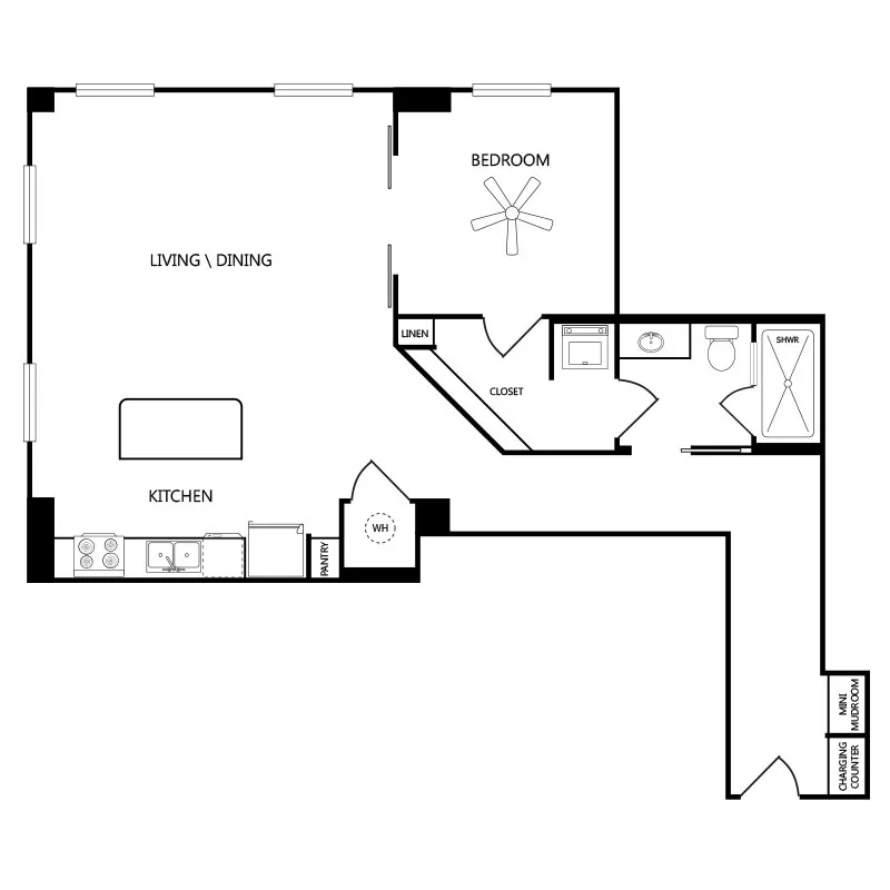 1900 Pacific Residences Rise apartments Dallas Floor plan 8