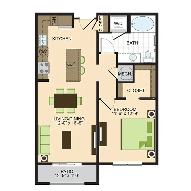 2900 West Dallas Rise Apartments Houston FloorPlan 3