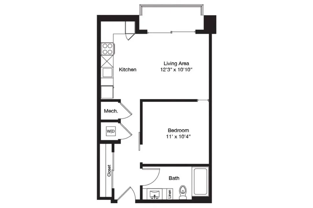 3700M Residences Rise apartments Dallas Floor plan 1