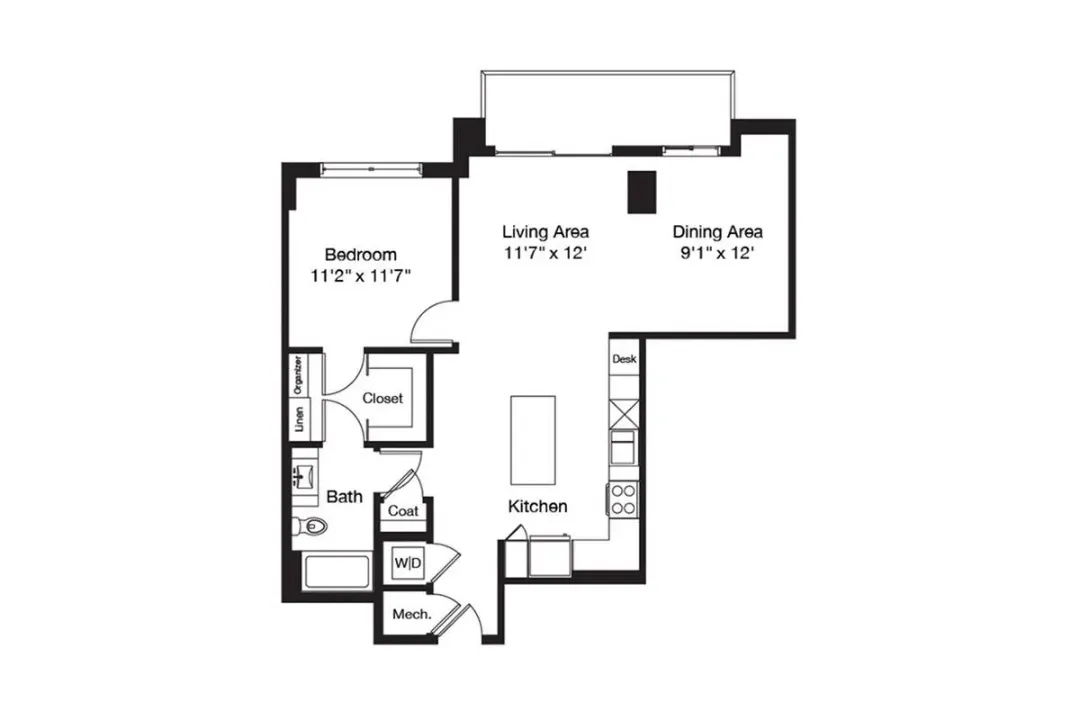 3700M Residences Rise apartments Dallas Floor plan 45