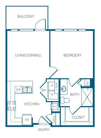 880 Lyn Luxury Rise Apartments Dallas FloorPlan 1