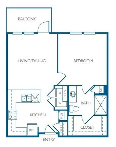 880 Lyn Luxury Rise Apartments Dallas FloorPlan 2