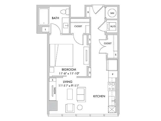 AMLI Fountain Place Rise Apartments Dallas FloorPlan 1