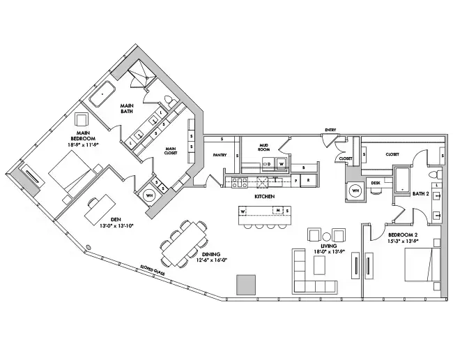 AMLI Fountain Place Rise Apartments Dallas FloorPlan 14