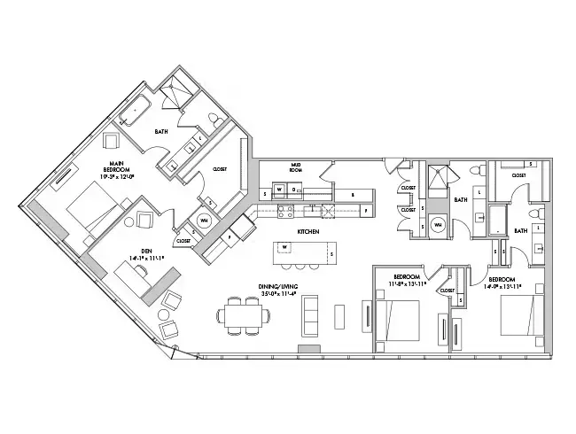 AMLI Fountain Place Rise Apartments Dallas FloorPlan 22